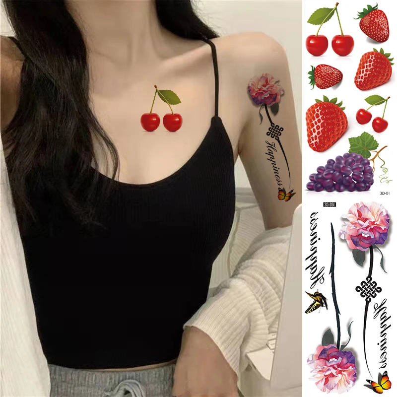 

Waterproof Temporary Tattoo Wholesale Factory Transferable Tattoos Cute Art Sticker Fake Colored Flower Tattoos For Women 3D