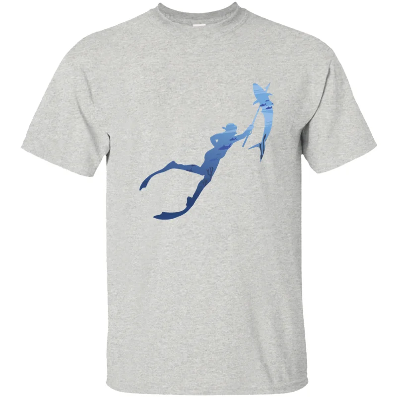 Повседневная забавная футболка для подводной охоты фридивинга рыбалки Мужская