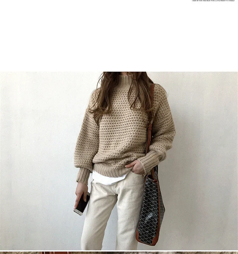 CBAFU витая шерсть водолазка свитер женский Зимний вязаный джемпер пуловеры корейский свитер длинный рукав кашемир утолщаются P465