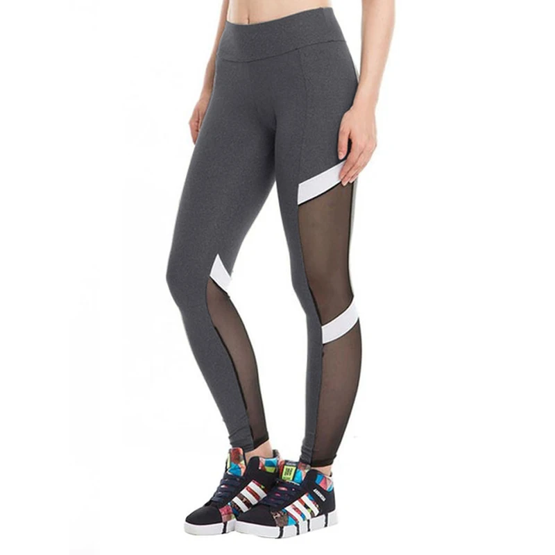 gray leggings Леггинсы для фитнеса, сексуальные женские леггинсы с сеткой, женские черные штаны, сексуальные антицеллюлитные леггинсы, Modis, джеггинсы, спортивная одежда, леггинсы - Цвет: gray leggings