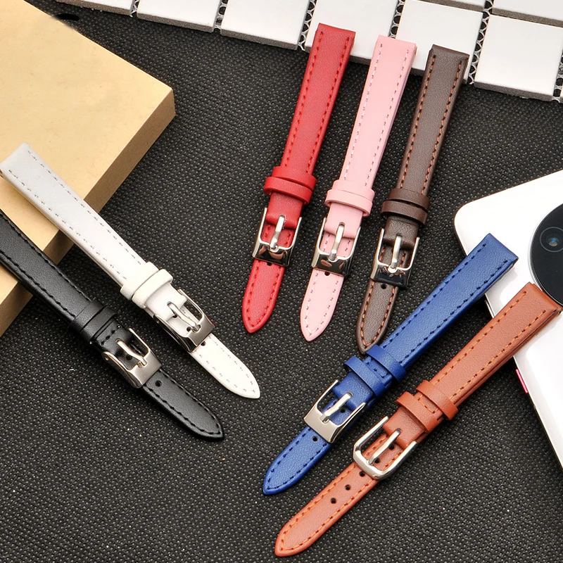 

Calfskin Genuine Leather Watchband 8mm-24mm Multiple sizes are available Apply to Armani fiyta Soft Material Replace Wrist Strap
