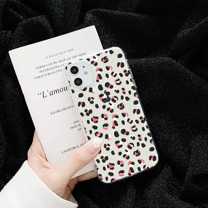 

Leopard creativity painting Phone Case Transparent for iPhone 6 7 8 11 12 s mini pro X XS XR MAX Plus cover shell accessorie
