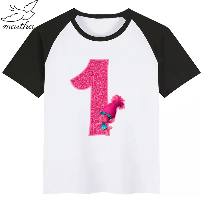 Модная футболка с забавным принтом и цифрами троллей на День рождения детские