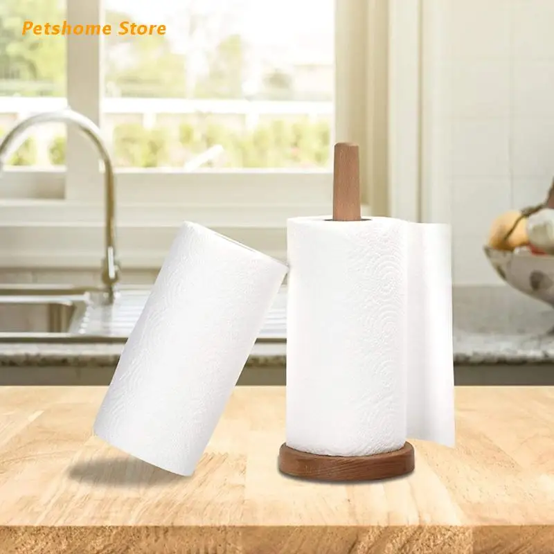 

LX9C кухонный диспенсер для бумажных полотенец, деревянный держатель для бумажных полотенец с утяжеленной основой