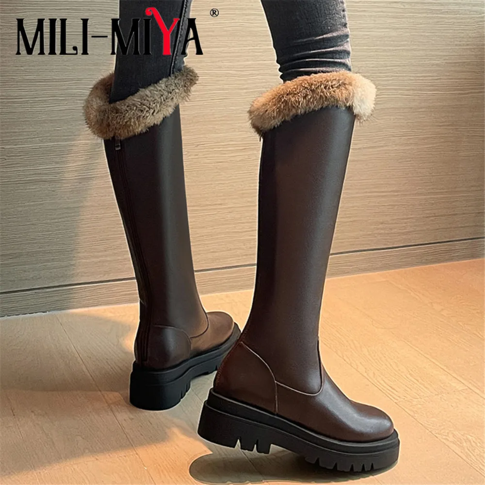 

Женские теплые сапоги до колена, с квадратным носком, на молнии сзади, размеры 34-43