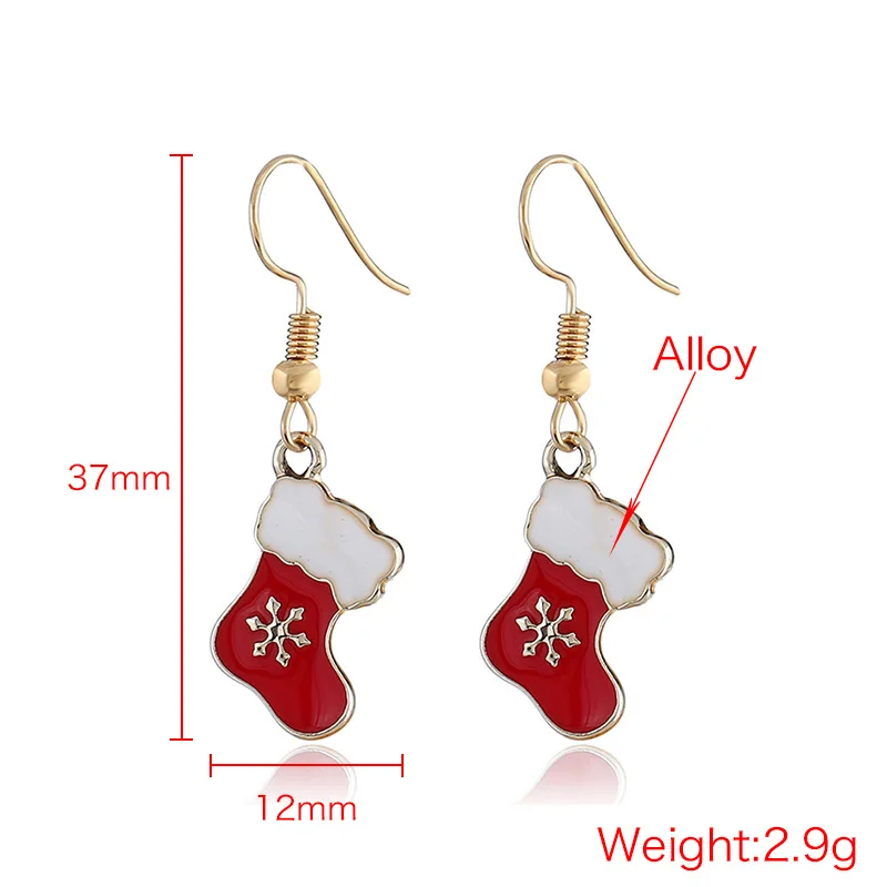 

earrings for women fashion jewelry Christmas sock earrings 2020