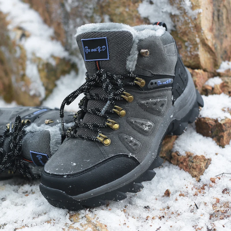 Модные размеры 36-47 мужские походные ботинки зимние теплые брендовые уличные