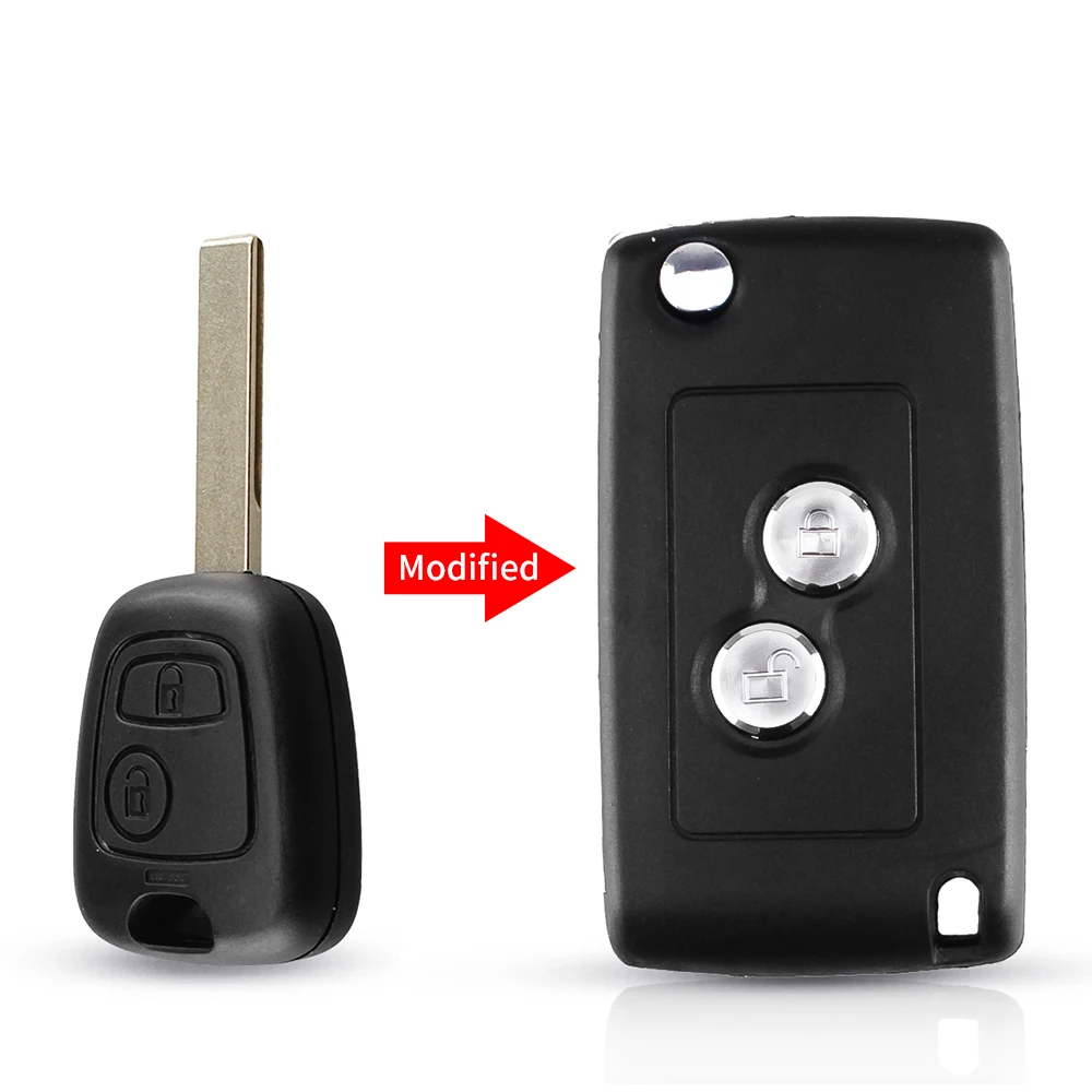 Ключ-раскладушка для автомобиля, модифицированный, для Citroen C1, C2, C3, C4, Picasso, Xsara, для Peugeot 206, 306, 307, 107, 207, 407