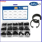 C-образные внутренние стопорные кольца, набор в ассортименте для отверстий, нержавеющая сталь, углеродистая сталь, стопорные кольца, 445 шт.