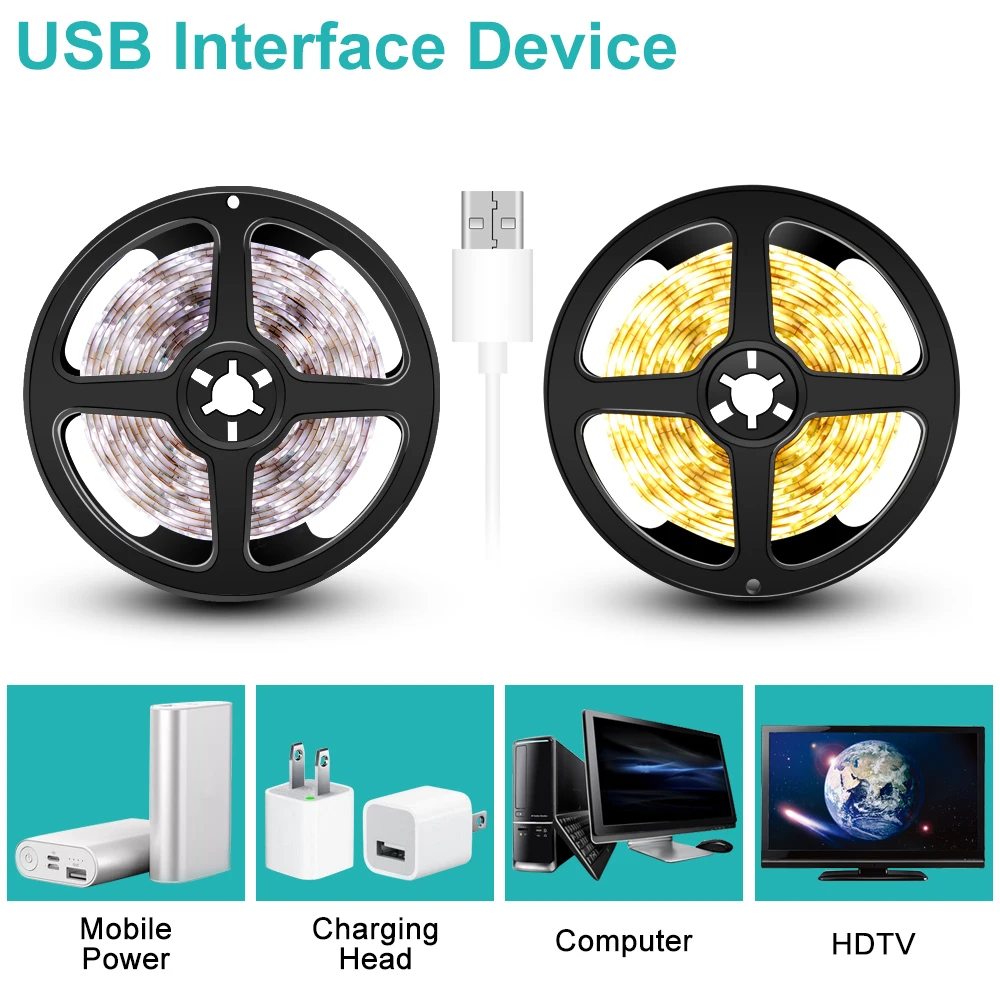 

5V PIR LED Closet Light Tape Wireless Motion Sensor Lamp Kitchen Cabinet Light Lamp LED Strip Waterproof USB LED Lighting Ribbon