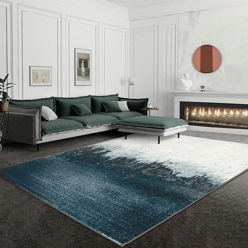 Post modern style abstract dark green art living room rug big size Nordic home decoration machine weaved bedside carpet | Дом и сад