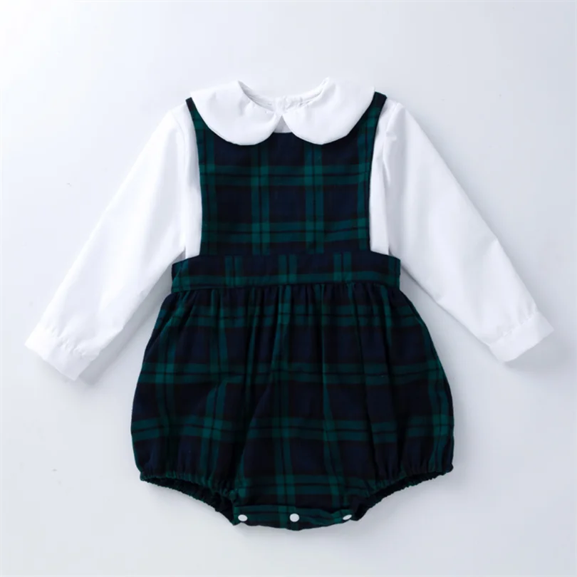 

Baby Clothing Set Spring Plaid Baby Boys Girls Clothes Jumpsuit + Shirts Tops 2Pcs Baby Outfits Toddler Girl Suit Baby Costume