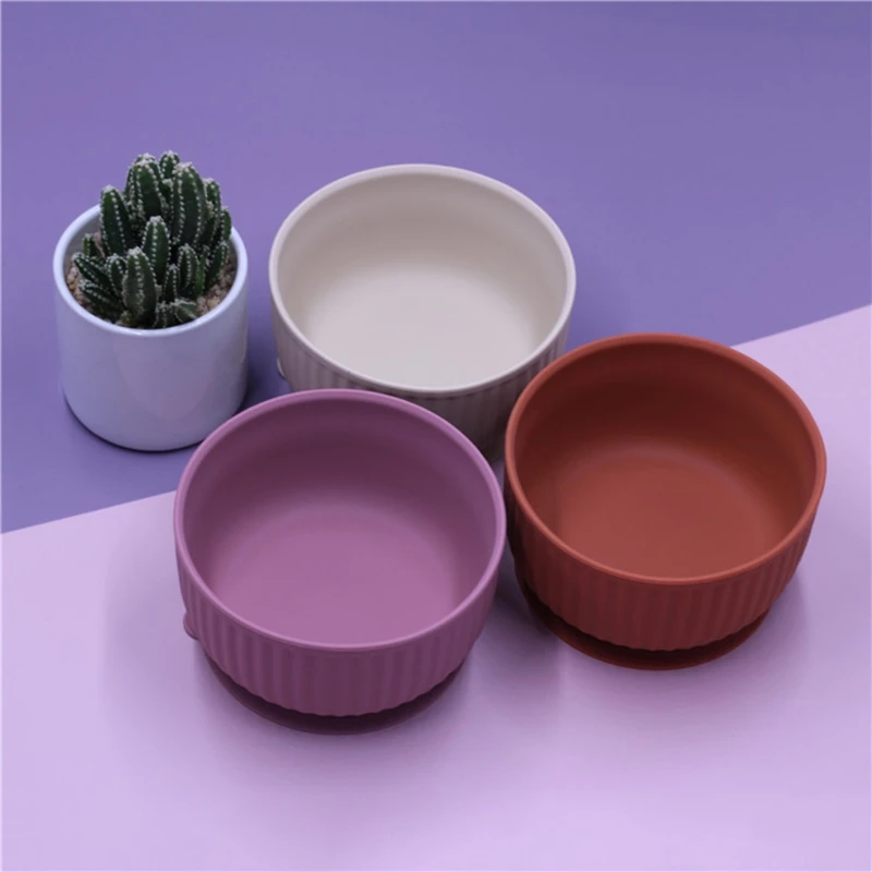 

5PCS Baby Feeding Tableware Food Grade Silicone Bowl Bib Placemat Fork Spoon Set