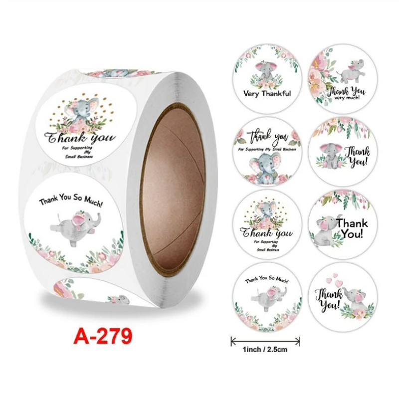 

500pcs Birthday Thank You Stickers 8 designs for Wedding Favors and Party Handmade Stickers Envelope Seal Stationery Sticker