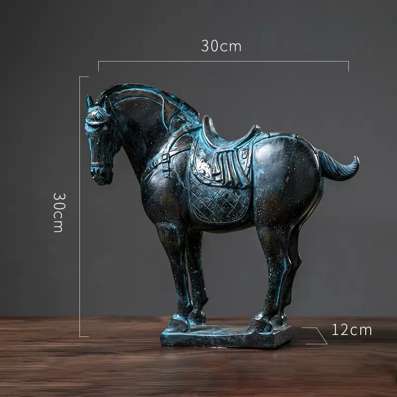 

[Statue] European-style Home Decorations Furnishings Retro War Horse Crafts Lucky Fortune Living Room Model Room Decoration