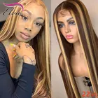 Elva Hair Ombre 13x6 парики из натуральных волос на шнуровке, предварительно выщипанные прямая шнуровка, парики для чернокожих женщин с детскими волосами, светлые волосы Реми