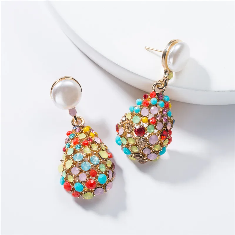 Женские акриловые серьги капельки популярные в стиле ретро карамельные цвета