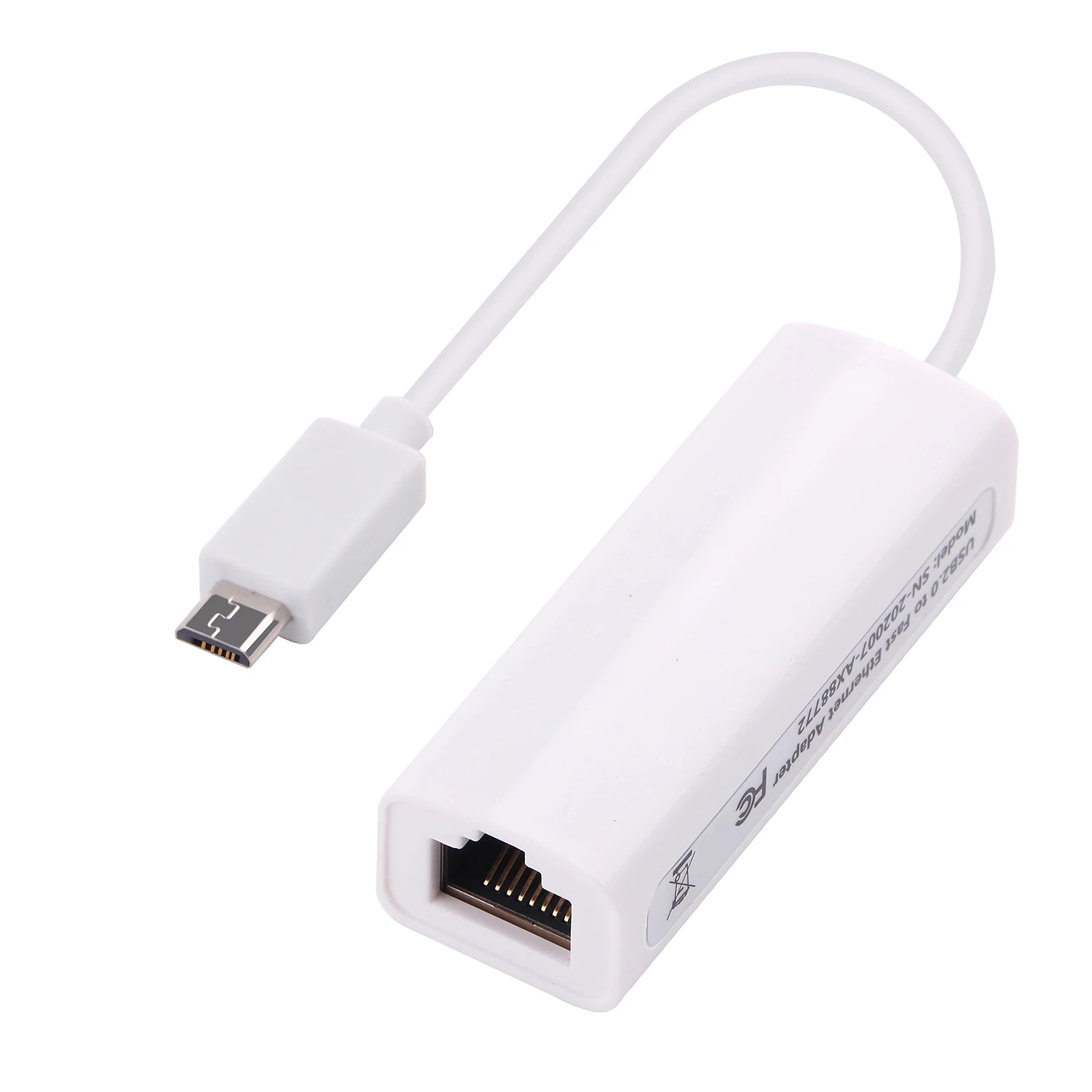 

Micro USB to RJ45 Lan Ethernet Adapter 100Mbps Asix AX88772B AX88772 Lan Converter 10M 100M
