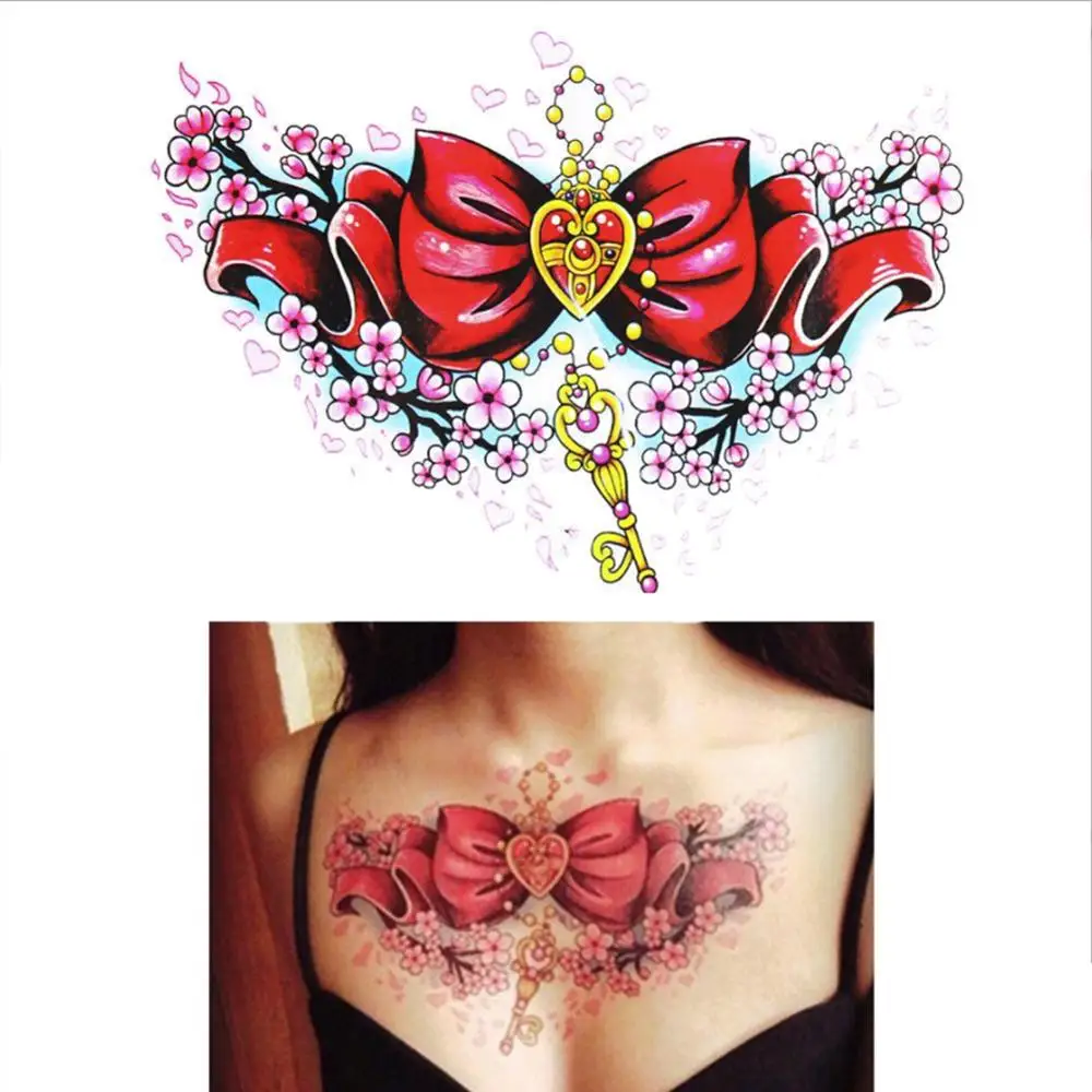 Временная тату наклейка цветок на руку боди арт водонепроницаемая Женская