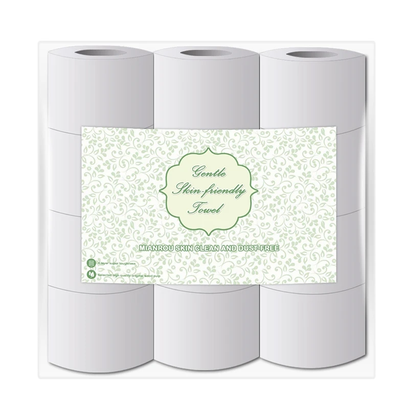 

12 рулонов туалетной бумаги-утолщенная 4-слойная туалетная бумага для бытовой кухни и коммерческой бумаги используется для 1-2 месяцев