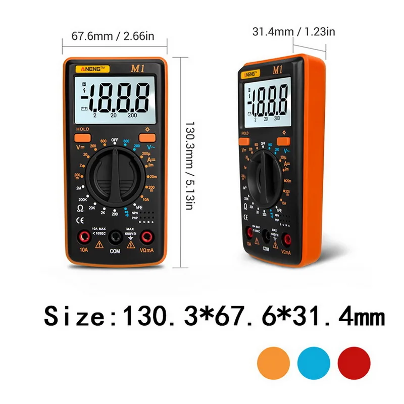 

Digital Multimeter M1 A830L Portable Multimeters Handheld Tester Intelligent Digital Multimetro With Test Lead Large Lcd Display