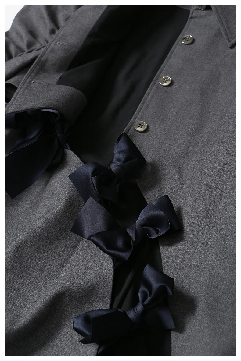 MSXU Fashion Chic Turn Down Collar Bow Puff Sleeve Hollow Out Silhouette Ruched Pleated Casual Club Women Blouse Shirt Tops