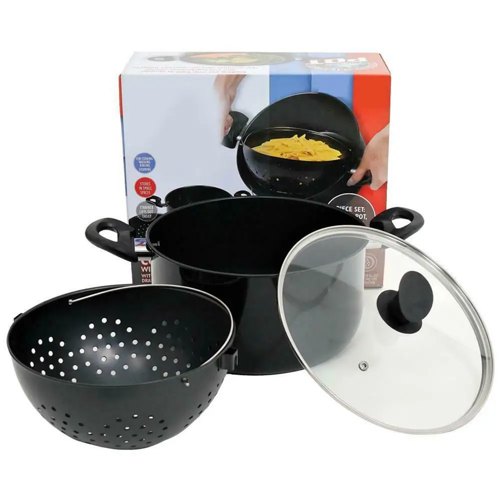 New 2-in-1 Cooking Pot With Swivel Strainer Not Sticky Practical For Kitchen Drain Pasta Vegetables | Дом и сад