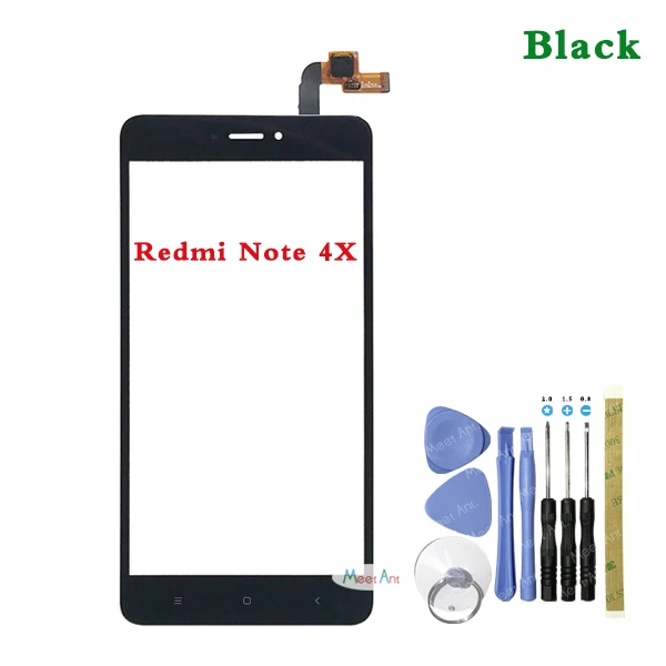 Высокое качество 5,5 ''для Xiaomi Redmi Note 4/Note 4X сенсорный экран дигитайзер сенсор внешняя стеклянная панель объектива Черный Белый Золотой - Цвет: Note4X Black HaveToo