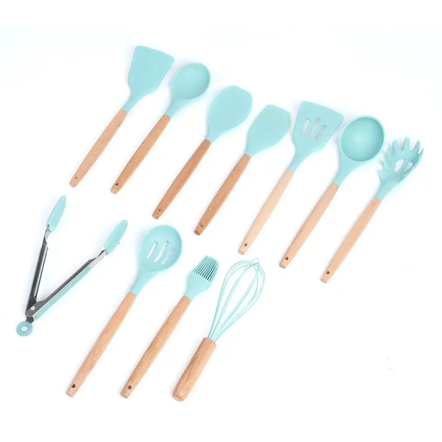 Набор силиконовых кухонных принадлежностей антипригарная лопатка ложка для