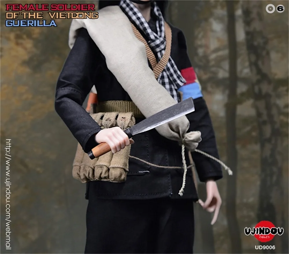 

1/6th UD9006 Female Battle of Vietnam Cong Soldier War PVC Material Knife Dagger With Holster Model For Doll Scene Component