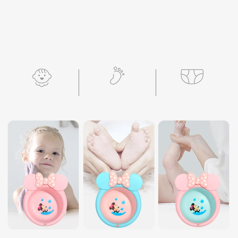 Disney Household Plastic Wash Basin Thickened Baby Small Face Laundry Clothes PP Material Shatter-Resistant | Мать и ребенок