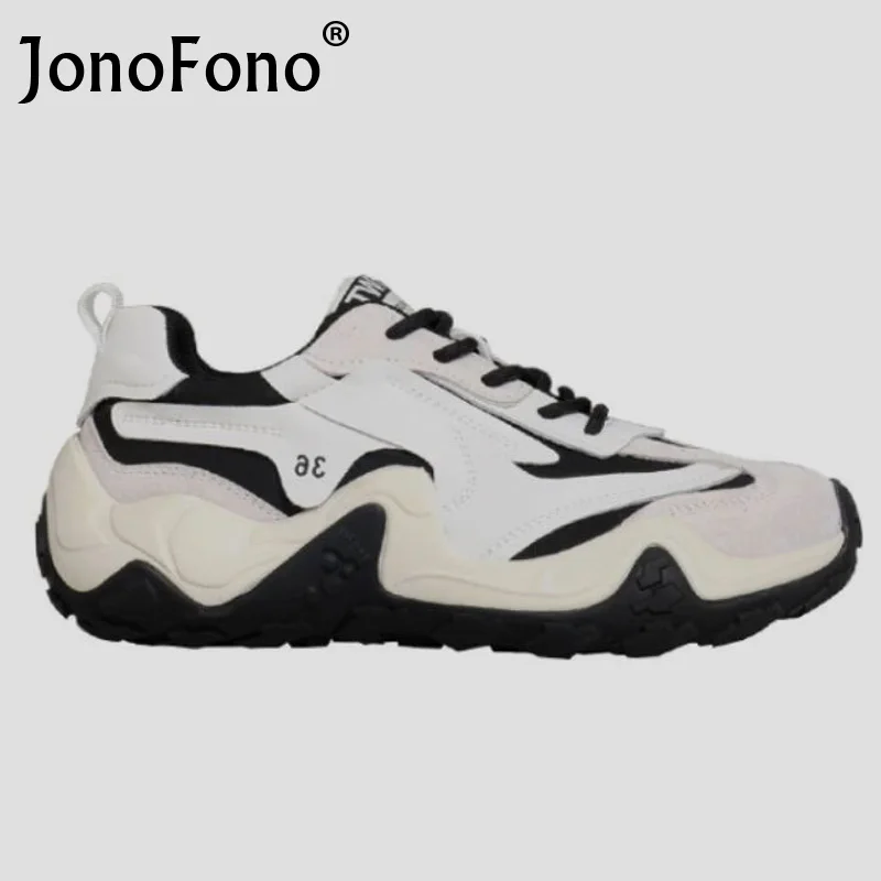 

Женские кроссовки из натуральной кожи на толстой подошве, Размеры 35-39