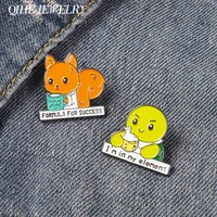 tortoise fox enamel pin cartoon animal brooch lapel clothes sweater hat school bag badge gift for friend animal jewelry