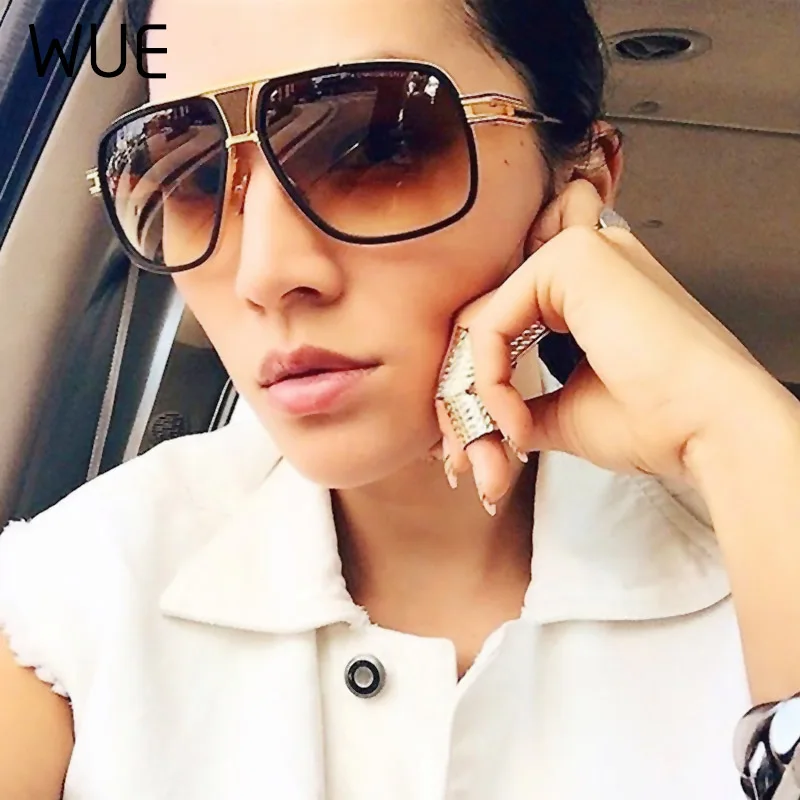 

WUE new sunglasses men driving brand designer sunglasses Oculos De Sol Masculino Grandmaster Square sunglasses
