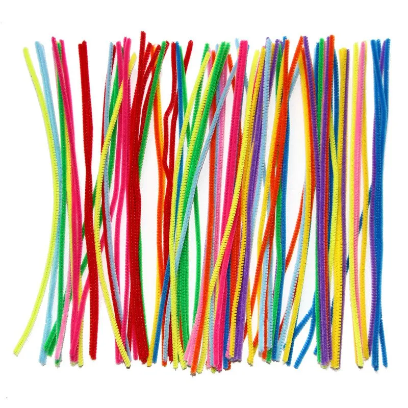 100 шт разных цветов шенилловая проволока плюшевые шениллевые стебли железная DIY