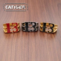 free shipping vintage 316l stainless steel dragon claw ring golden plated black red resin roman number 13 eagle claw lucky ring
