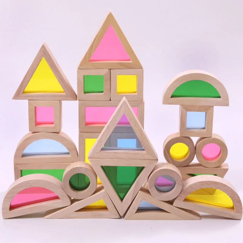 

TT Rainbow Building Blocks Shadow of the Game Creative Transparent Toys Children's Early Education 1 Baby Educational Toys