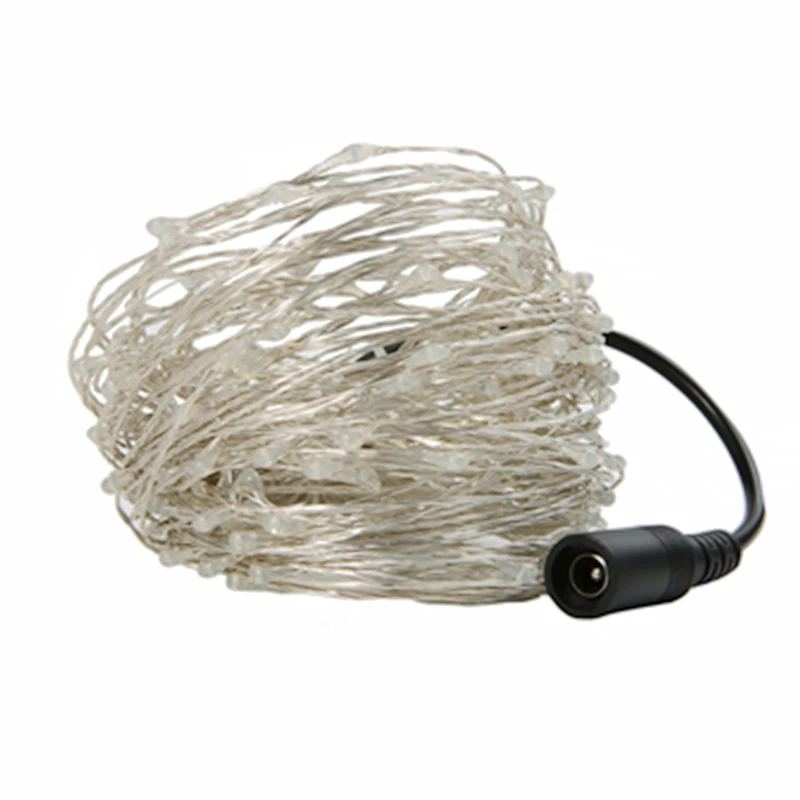 Silver Wire 20 м/30 м/50 м светодиодные гирлянды Серебряная медная проволока 200/300/500 сказочные микро прозрачные огни для рождества, свадьбы, праздника, вечеринки - Испускаемый цвет: Silver Wire