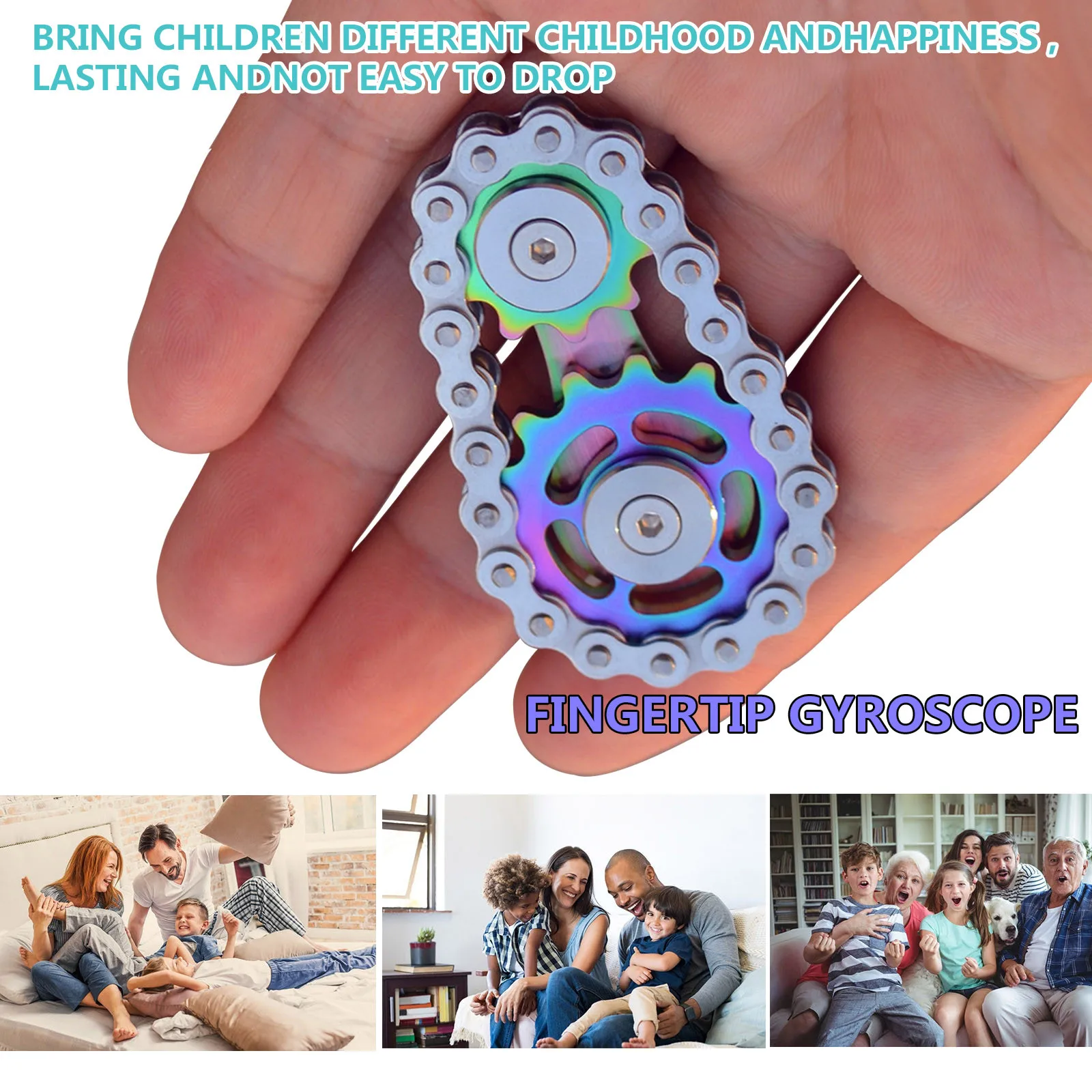

антистрес Fingertip gyro sprocket Sprocket Flywheel Fingertip Chain Gear Toy juguetes decompression gyro spiner toy stress Toy