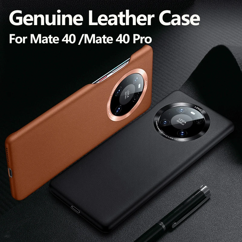 

Genuine Leather Back Case for Huawei Mate 40 Pro Luxury Real Skin Protective Cover for Huawei Mate 40 High Quality