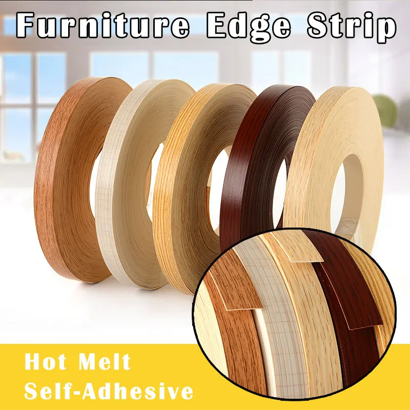 

10M Home Gap Saver Hot Melt PVC Furniture Edge Strip Protector Tape Veneer Sheets Adhesive Wood Surface Edging Decor