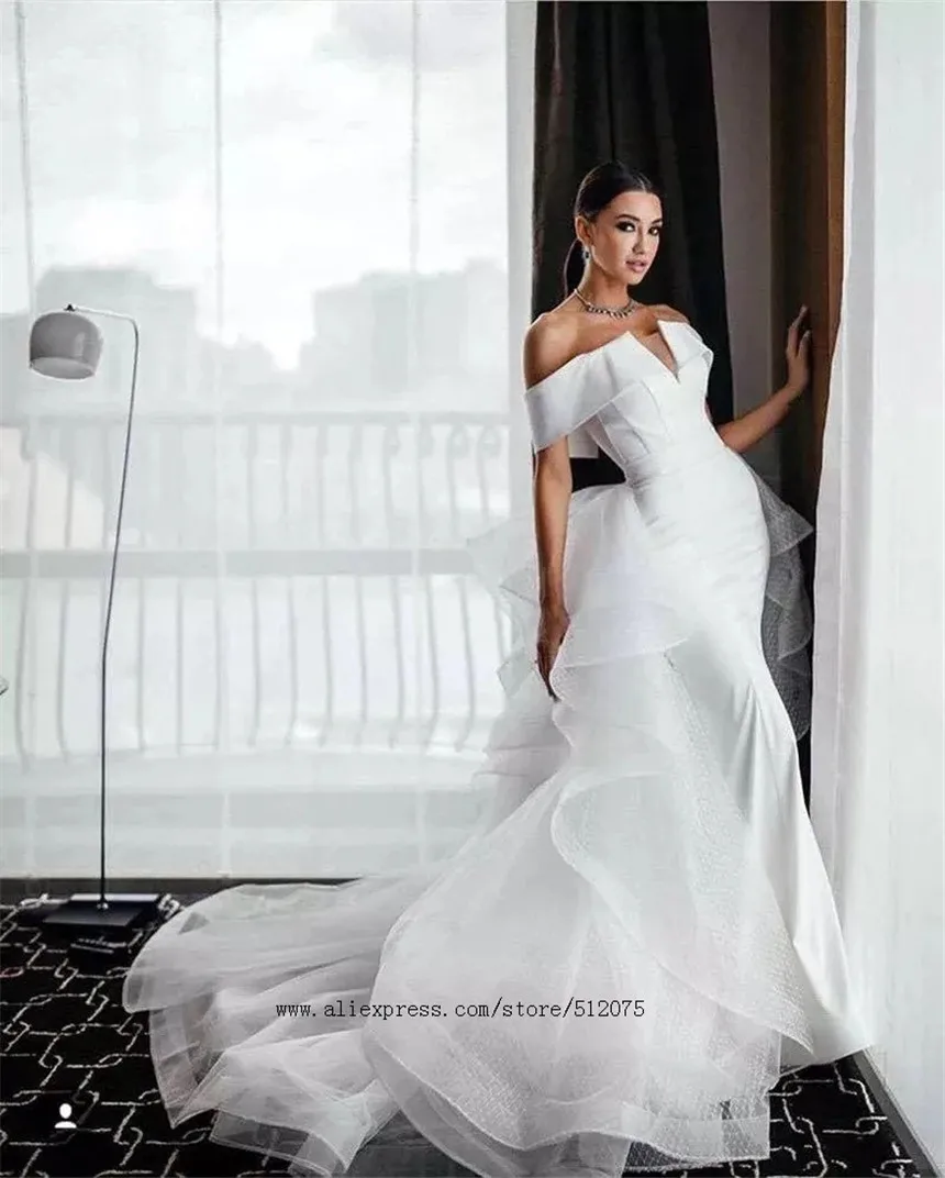 

Элегантное Атласное Свадебное Платье-Русалка vestido de noiva