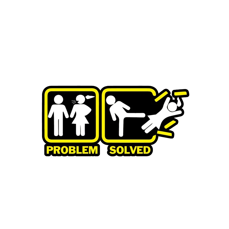 

Car Sticker Funny Annoying Wife Girlfriend Problem Solving Car Sticker PVC Waterproof Sunscreen 12.9cm * 6.1cm