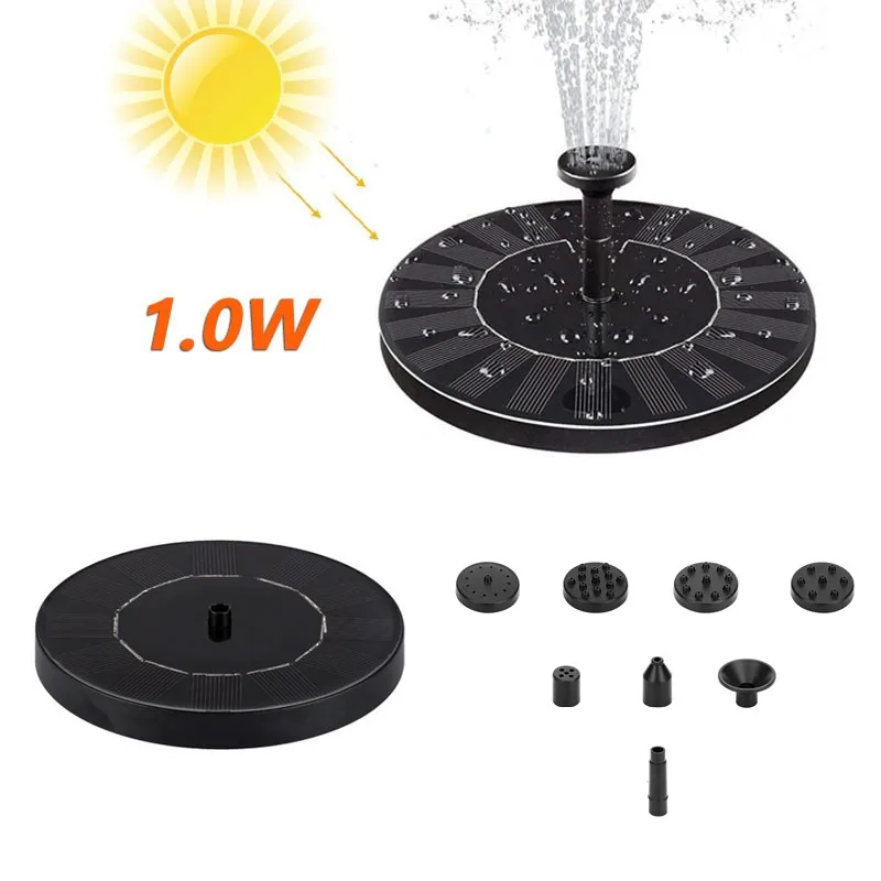 

Solar Pump, 1W Free Standing Floating Solar Bird Bath Water Pumps For Garden Solar Decorative Fountain And Brushless Pump