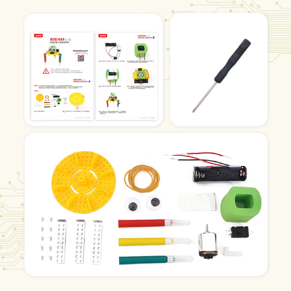 DIY милый рисунок каракули робот научный эксперимент школьная детская