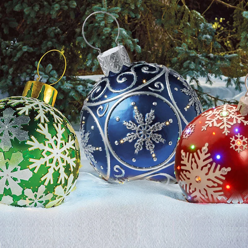 

2022 60cm Christmas Balls Christmas Tree Decorations Outdoor Atmosphere Inflatable Toys For Home Christmas Gift Ball