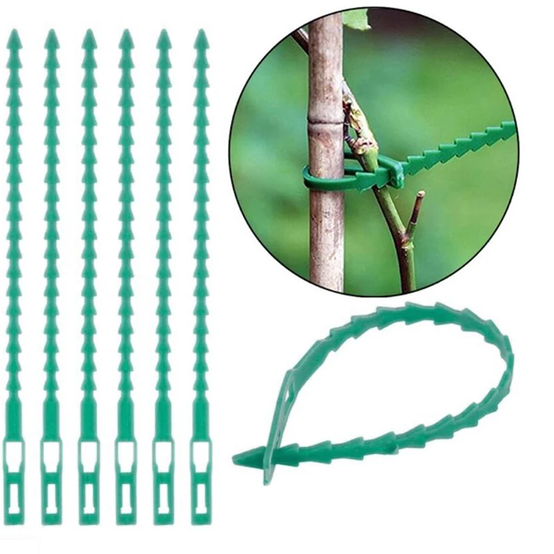 

50pcs/lot Gardening Helper Multi-use Reusable Ties For Climbing Easy Flexible Plastic Plant Cable Ties Plant