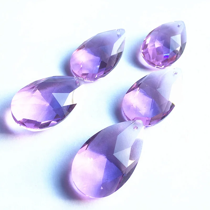 Высокое качество 200 шт./лот 38*22 мм сиреневый кристалл ограненная груша люстры
