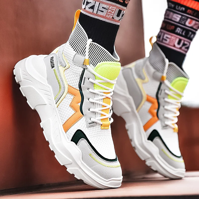 

Plus Size 47 Daddy Men Chunky Shoes Krasovki Casual Shoes Man High Top Sneakers Trainers Male Fashion Walking Zapatillas Hombre