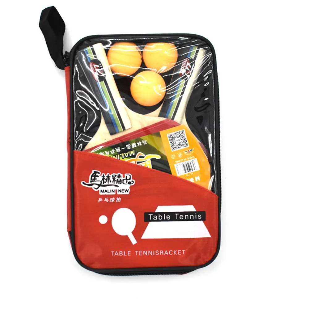 Настольная ракетка для тенниса с длинной и короткой ручкой Резиновая двойным